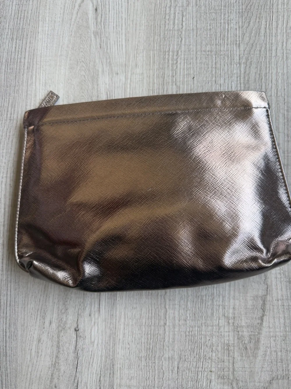 Lancôme Paris Metallic Bronze Cosmetic Bag Makeup Pouch Travel Clutch